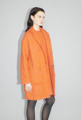Bouclé Tweed Mantel, Mandarin from ODEEH 