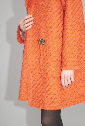 Bouclé Tweed Mantel, Mandarin from ODEEH 