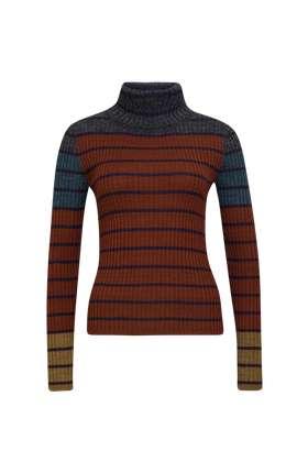 Placed Stripe Pullover, Dark Copper from ODEEH 