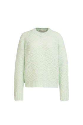 Fluffy Wick-Yarn Pullover, Ice Green from ODEEH 