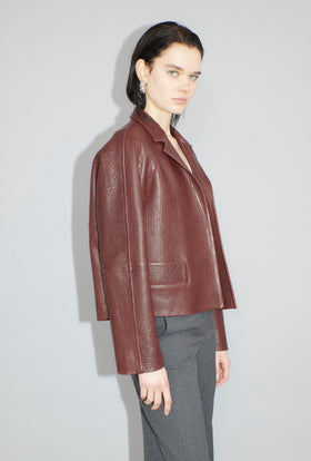 Grainy Lamb Nappa Jacke, Chestnut Red from ODEEH 
