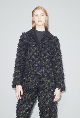 Gold Sprinkled Fringes Jacke, Midnight from ODEEH 