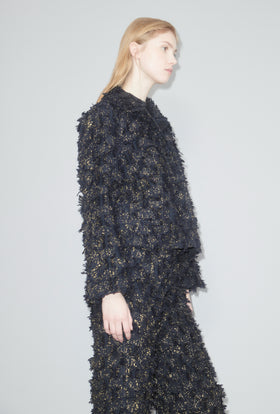 Gold Sprinkled Fringes Jacke, Midnight from ODEEH 