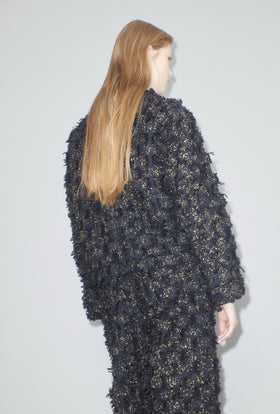 Gold Sprinkled Fringes Jacke, Midnight from ODEEH 