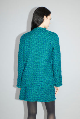 Bouclé Tweed Jacke, Dark Peacock from ODEEH 