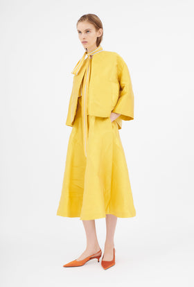 Macro Crinkle Jacquard Jacke, Lemon from ODEEH 