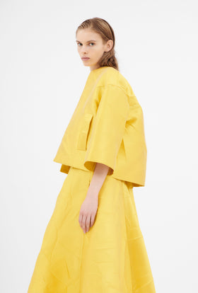 Macro Crinkle Jacquard Jacke, Lemon from ODEEH 