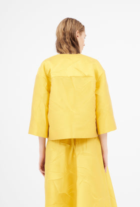 Macro Crinkle Jacquard Jacke, Lemon from ODEEH 