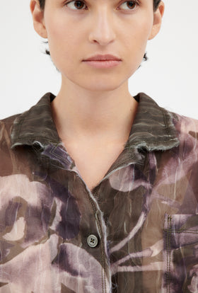 Painted Peonies Jacke, Dark Olive from ODEEH 