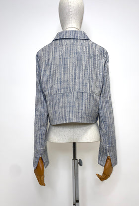Italian Denim Serge Jacke, Silvery Blue from ODEEH 