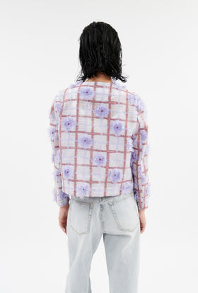 Filcoupé Check Jacke, Periwinkle Blue from ODEEH 