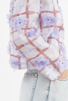 Filcoupé Check Jacke, Periwinkle Blue from ODEEH 