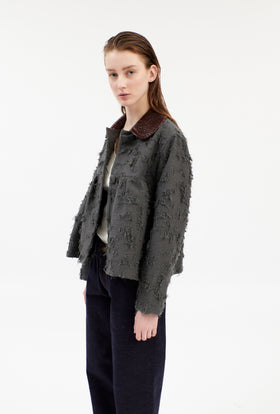 DESTRUCTED JACQUARD Jacke, Iron from ODEEH 