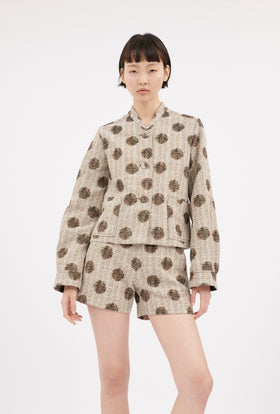 Chinè Dots Jacke, Brown Olive from ODEEH 