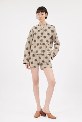 Chinè Dots Jacke, Brown Olive from ODEEH 