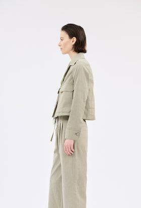 Crinkled Oxford Jacke, Putty from ODEEH 
