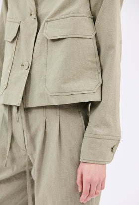 Crinkled Oxford Jacke, Putty from ODEEH 