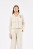 Pin Stripe Gabardine Jacke, Ivory from ODEEH 