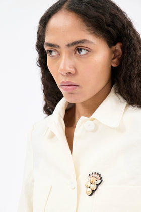 Structured Cotton / Linen Jacke, Off White from ODEEH 