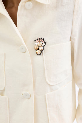 Structured Cotton / Linen Jacke, Off White from ODEEH 