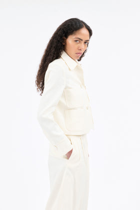 Structured Cotton / Linen Jacke, Off White from ODEEH 