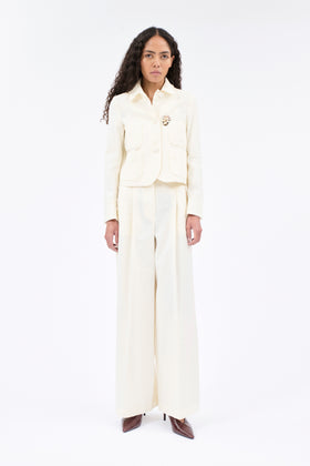 Structured Cotton / Linen Jacke, Off White from ODEEH 