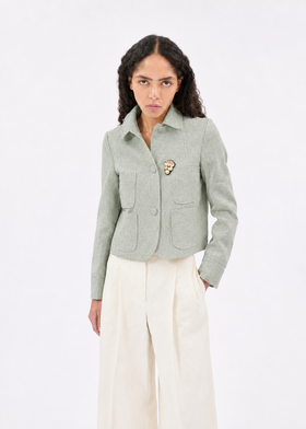 Structured Cotton / Linen Jacke, Safari from ODEEH 