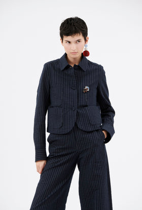 Organdi Stripe Jacke, Ink from ODEEH 