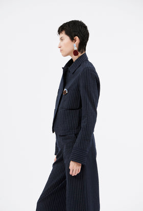 Organdi Stripe Jacke, Ink from ODEEH 