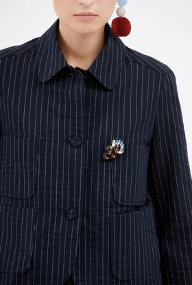 Organdi Stripe Jacke, Ink from ODEEH 