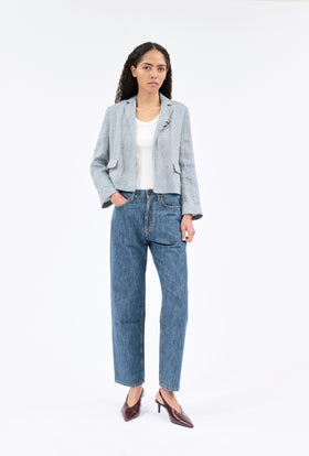 FANCY HERINGBONE Jacke, Foggy Blue from ODEEH 