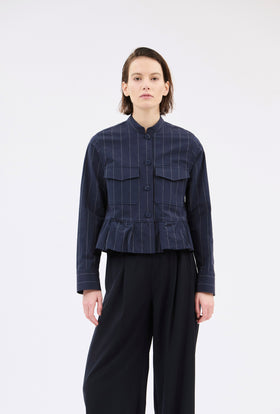 Paper Touch Stripe Jacke, Marine from ODEEH 