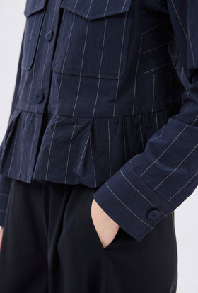 Paper Touch Stripe Jacke, Marine from ODEEH 