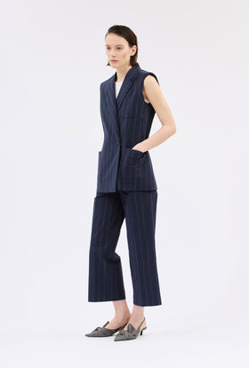Paper Touch Stripe Vest, Marine from ODEEH 