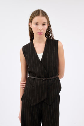 SAXON STRIPE Weste, Ebony from ODEEH 