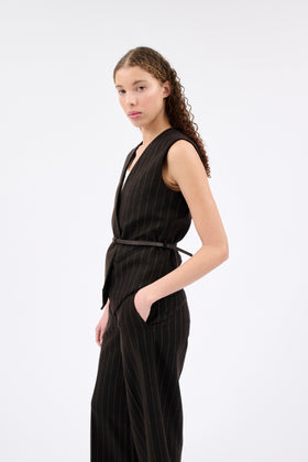 SAXON STRIPE Weste, Ebony from ODEEH 