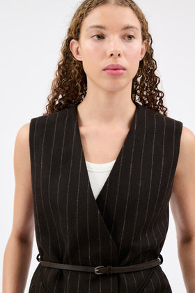 SAXON STRIPE Weste, Ebony from ODEEH 