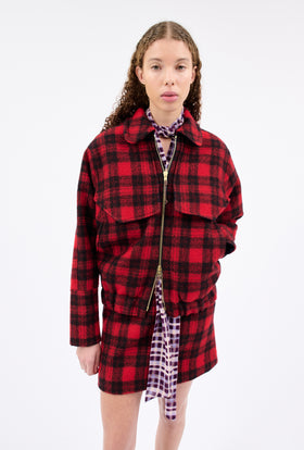 Felted Tartan Jacke, Paprika from ODEEH 