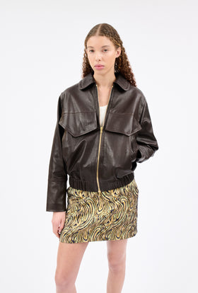 Grainy Lamb Nappa Jacke, Umbra from ODEEH 