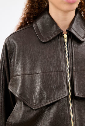 Grainy Lamb Nappa Jacke, Umbra from ODEEH 