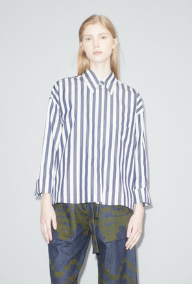 Shirt Stripe Bluse, Navy White from ODEEH 