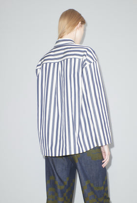 Shirt Stripe Bluse, Navy White from ODEEH 