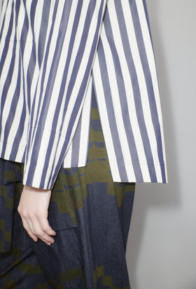 Shirt Stripe Bluse, Navy White from ODEEH 