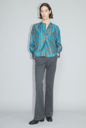 Fancy Grid Bluse, Burnt Orange from ODEEH 