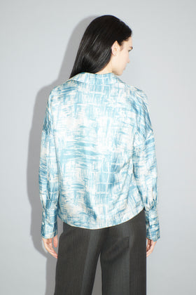 Paintbrush Texture Bluse, Nordic Blue from ODEEH 