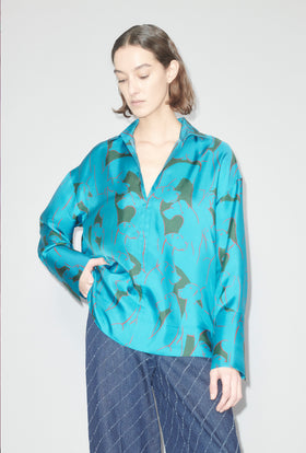 HOUNDS Bluse, Turquoise Blue from ODEEH 