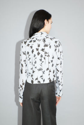 Flower Items on Crushed Crepe Bluse, Airblue from ODEEH 
