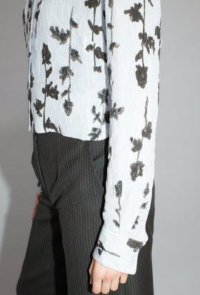 Flower Items on Crushed Crepe Bluse, Airblue from ODEEH 