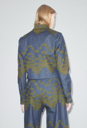 Pigment Print Bluse, Dark Moss from ODEEH 