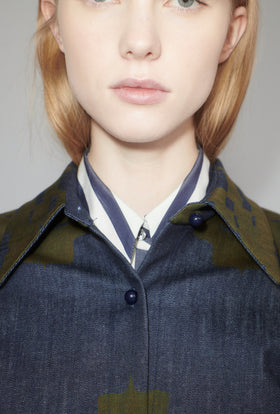 Pigment Print Bluse, Dark Moss from ODEEH 